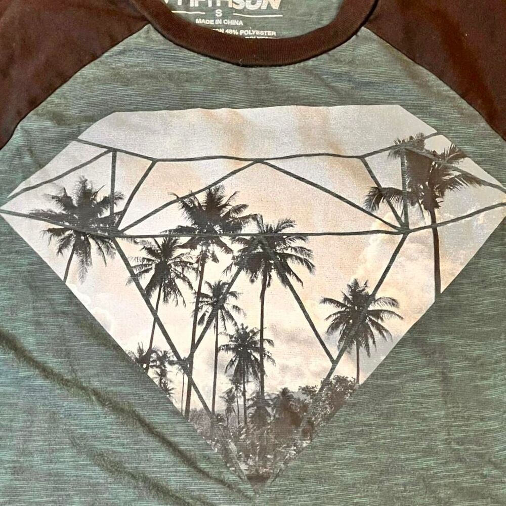 Fifth-sun Men's Grey and Green T-shirt Size S - Picture 2 of 4